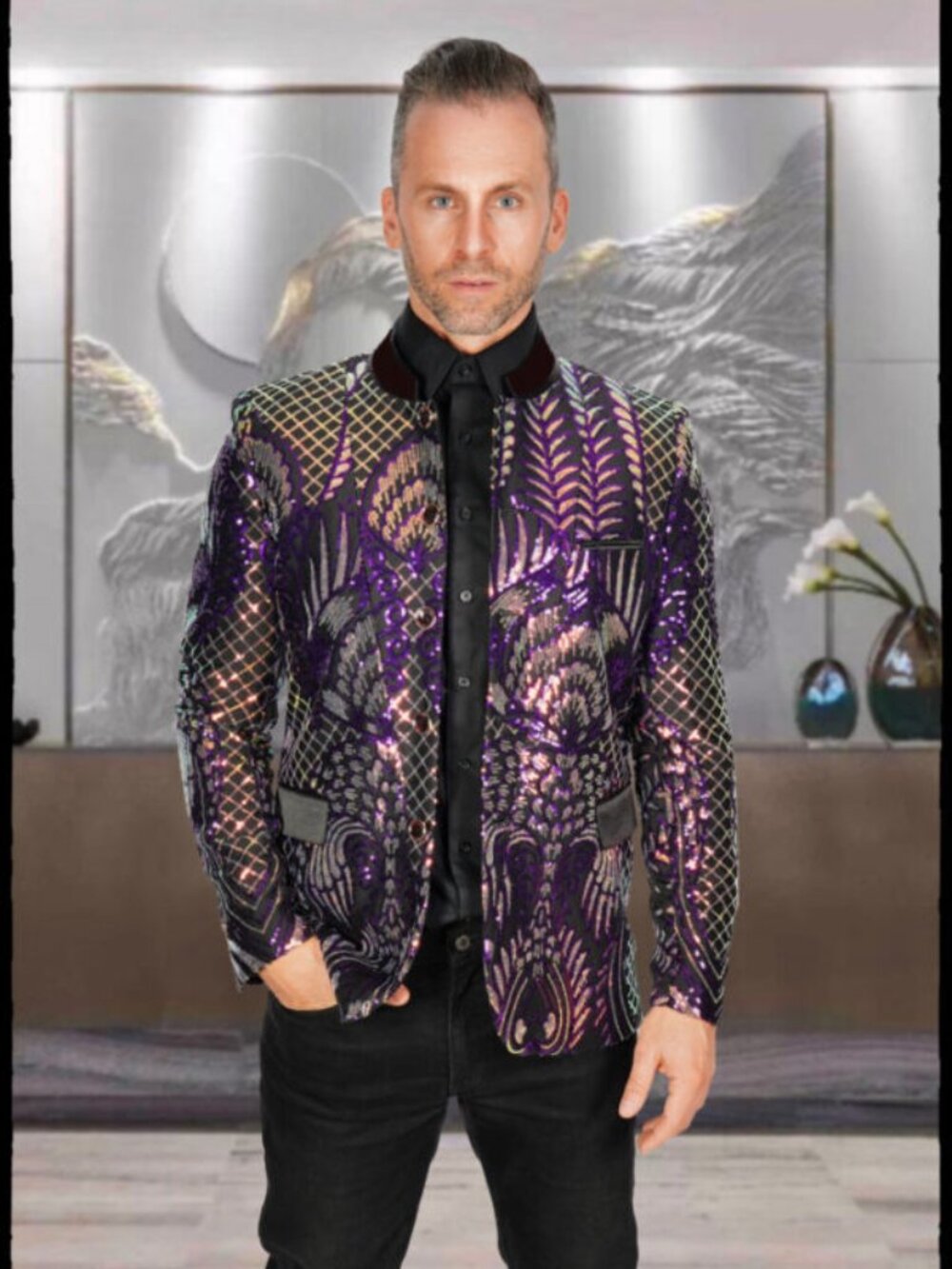 Sequins Blazer Coat Jacket